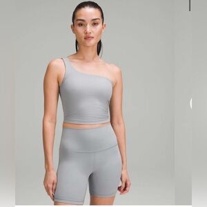 Lululemon Ribbed Nulu Asymmetrical Yoga Tank Top Rhino Grey 2 NWT